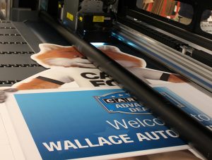 Tradeshow signage being printed